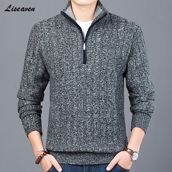 

liseaven men turtleneck sweaters 2020 new pullovers pull homme sweater clothing men, White;black