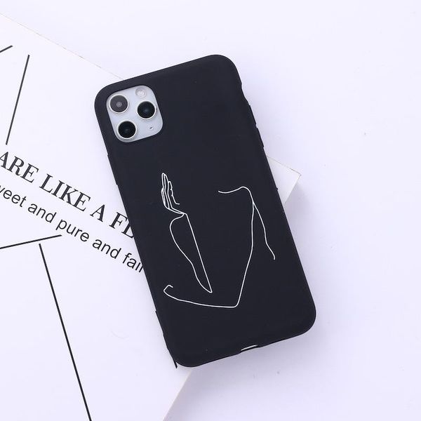 

girl tpu pattern cases all black color cool girl phone covers for iphone apple 7 8plus xr x max 11 pro