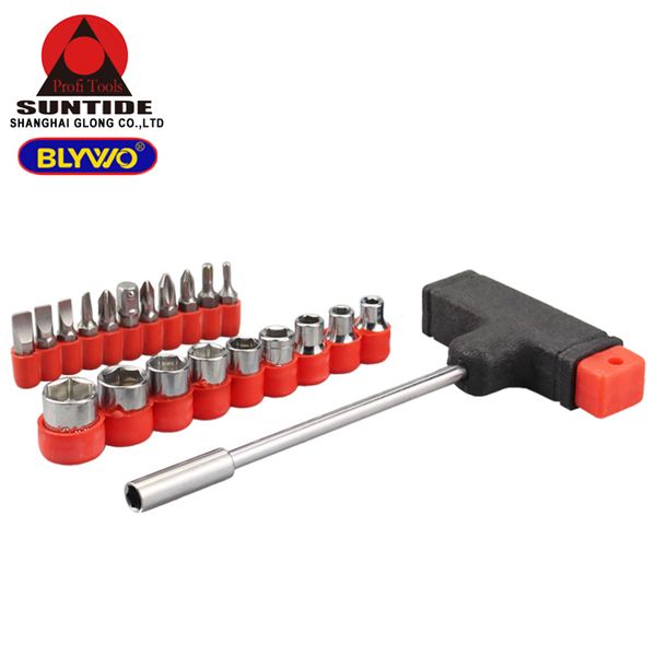 

21pcs screwdriver bits set 1/4" hex shank drive screwdriver bit t handle socket wrench set repair tools kit household tool