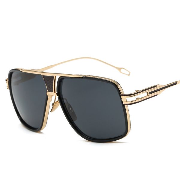

sunglasses mens luxury gold oversized designer sunglasses-men mirror female sun glasses for man vintage flat square sunglass, White;black
