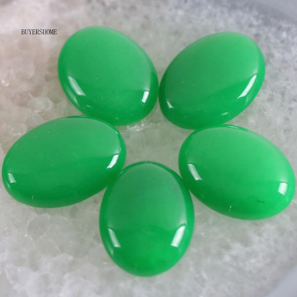 

new without tags stone 30x40mm natural stone green jad bead cab cabochon 1pcs rk1684, Bronze;silver