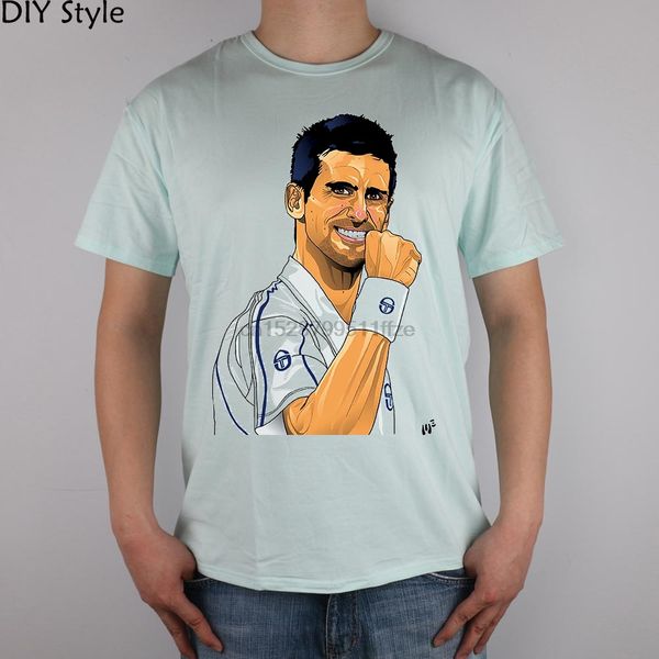 

новак джокович мужчины с коротким рукавом футболка хлопок лайкра top fashion brand t shirt men new высокого качества