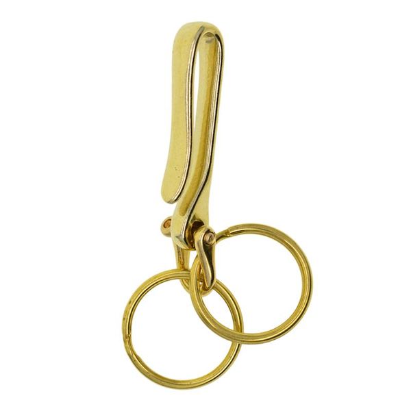 

brass hook w/rings fob clip keychain key wallet chain biker snap clasp, Silver