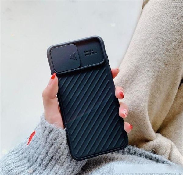 

push-pull phone case for iphone 11 11pro max xr xs max x slide cover lens protection soft tpu transparent back shell