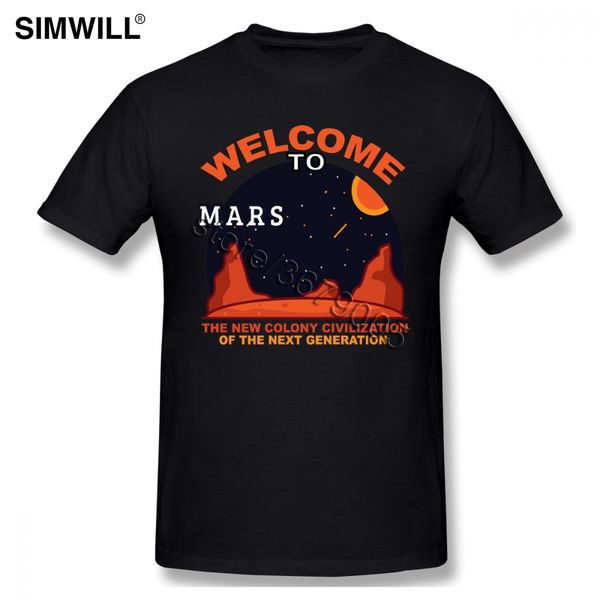 

men short sleeves welcome to occupy mars tee printed tshirt round neck soft cotton regular fit tee shirt space x t shirt fans