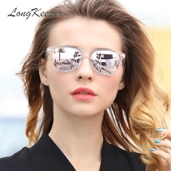 

longkeeper поляризованных очки женщины зеркало черного прозрачный кадр вс стекло урожай мужчина мода очки с логотипом бренда, White;black