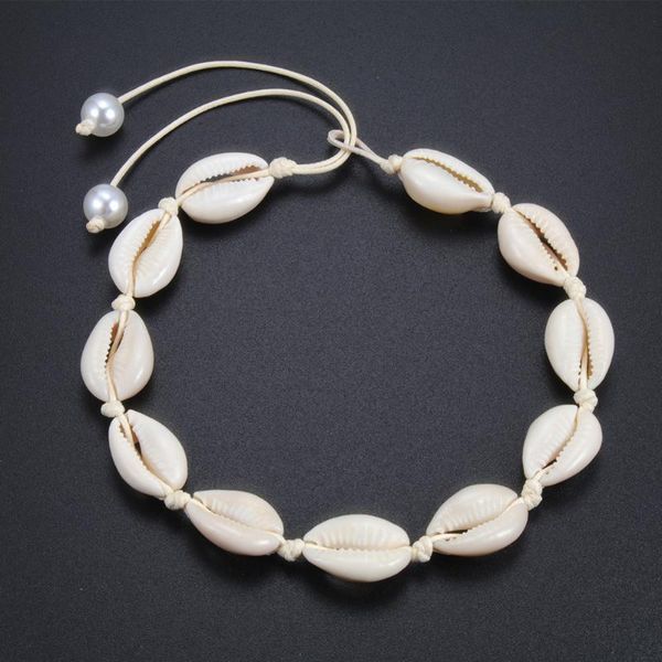 

bohemian women shells necklace choker rope adjustable natural collar seashell chain jewelry hawaiian beach girls birthday gifts, Golden;silver