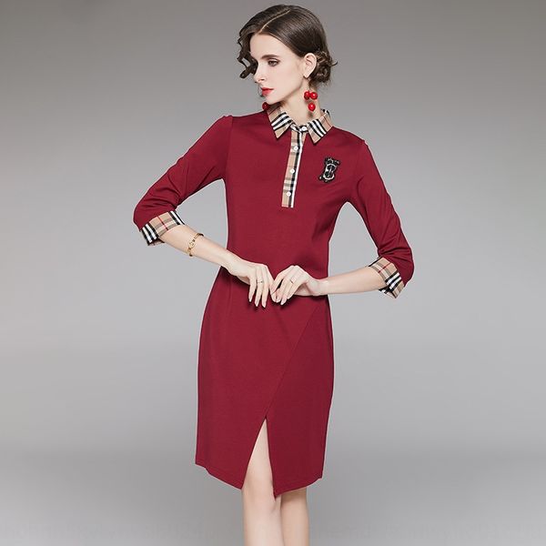 

2020804-2020 early autumn new large size dress dressbeaded dressheavy industry beaded plaid split design niche age-reducing dress mg1ac mg1a, Black;gray