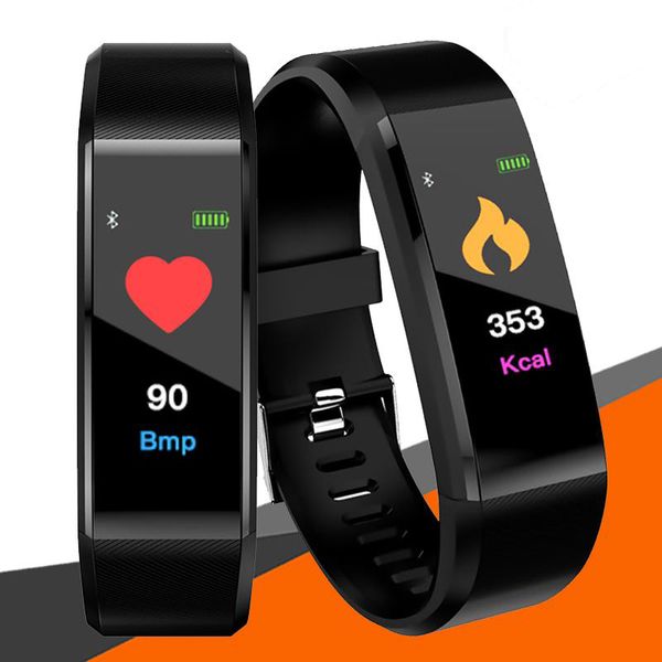 

for apple id115 plus color screen smart bracelet fitness tracker smartband heart rate blood pressure monitor smart wristband pk fitbit