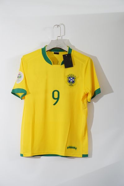 

2006 ronaldo vintage soccer jersey, Black;yellow