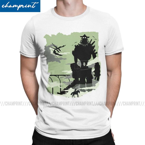 

silhouette of the colossus t-shirt men shadow of the colossus videogame creative tee shirt o neck t shirts gift idea clothes