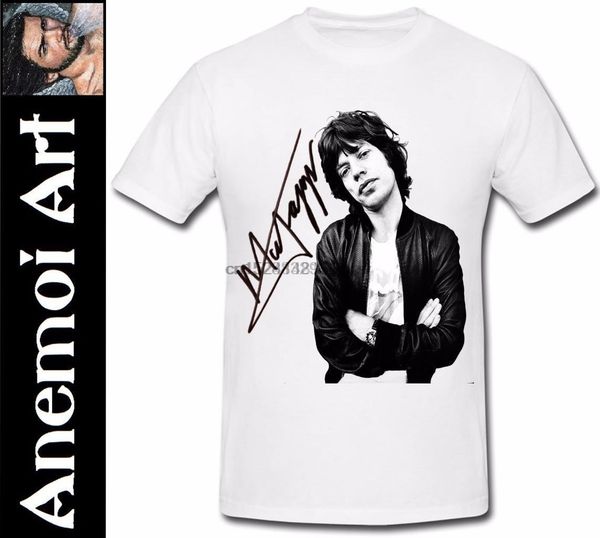 

t35 mick jagger t shirt tee t-shirt autographed signed signature roling stones brand cotton men clothing male slim fit t shirt