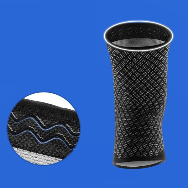 

outdoor mountaineering cycling knee pads fitness basketball breathable elastic knitted silicone fabric sports knee pads, Black;gray