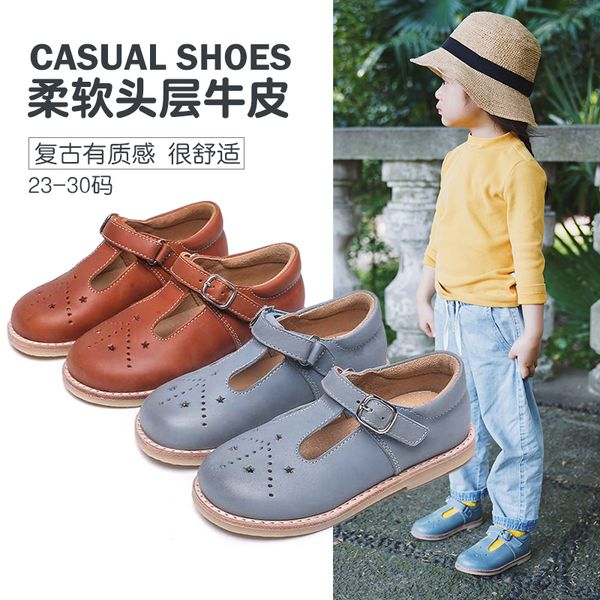 

spring & autumn low-heeled girl shoes school shoes for girls princess for girls leather kids dress, Black;grey