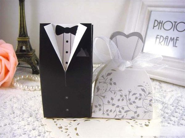 

new creative groom bride gift bag swallow tail wedding dress candy box multi color chocolates boxes folding 0 15lw