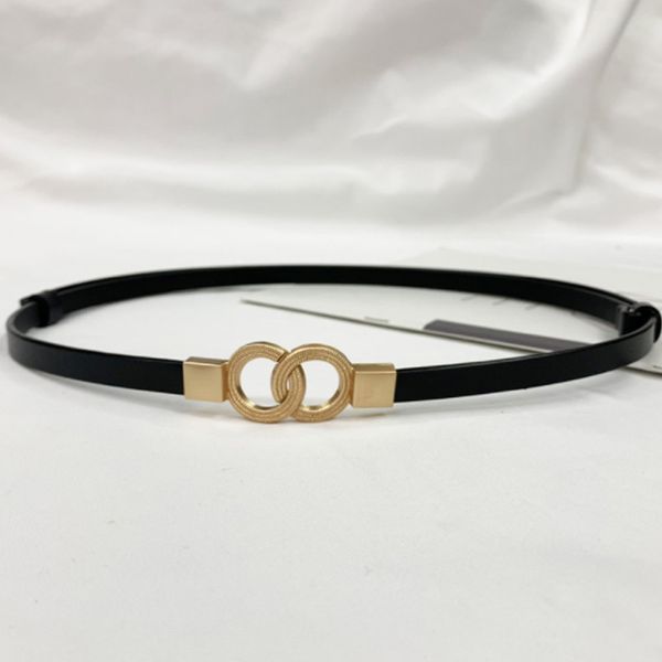 

aoluolan womens belt waistband belts for women luxury designer brand double buckle leather belt female elastic, Black;brown
