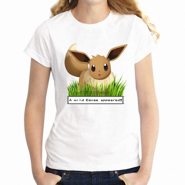 

women t shirt a wild eevee appears pok mon gamer girl tee short sleeve tee shirt wholesale