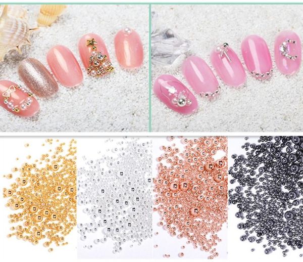 

nail art decorations rhinestones mini dot beads stainless steel nails caviar for micro, Silver;gold