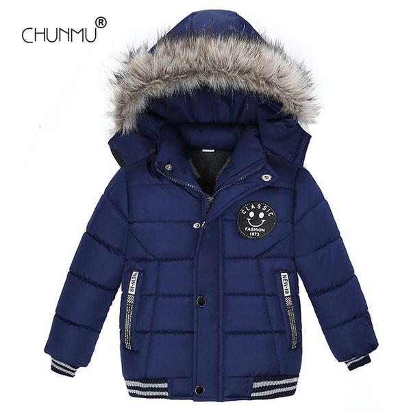 

autumn winter kids jackets for girls boys fashion warm fur collar hooded children's coat baby outerwear overcoat, Blue;gray