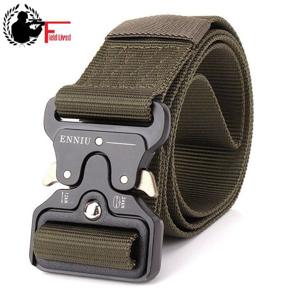 

swat equipment knock off army belt men heavy duty us soldier combat tactical belt buckle male sturdy nylon waistband, Black;brown