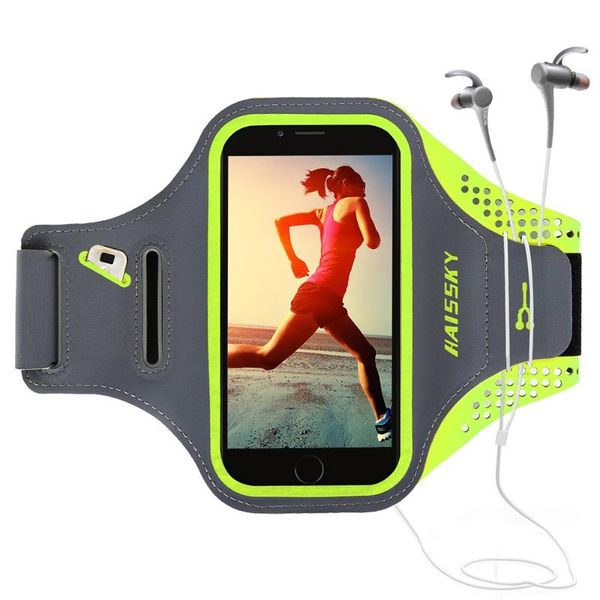 

haissky portable running sports armbands bag case gym on hand touch screen phone pouch cover for samsung huawei
