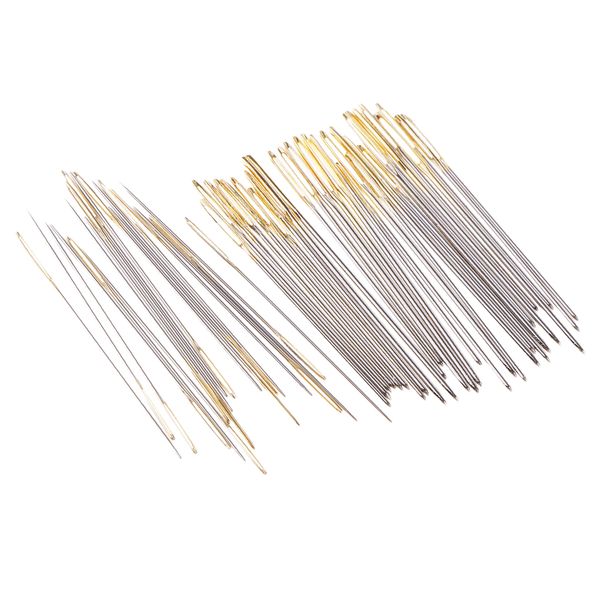 

50pcs large eye embroidery fabric cross stitch needles diy size 22 24 26 28, Black