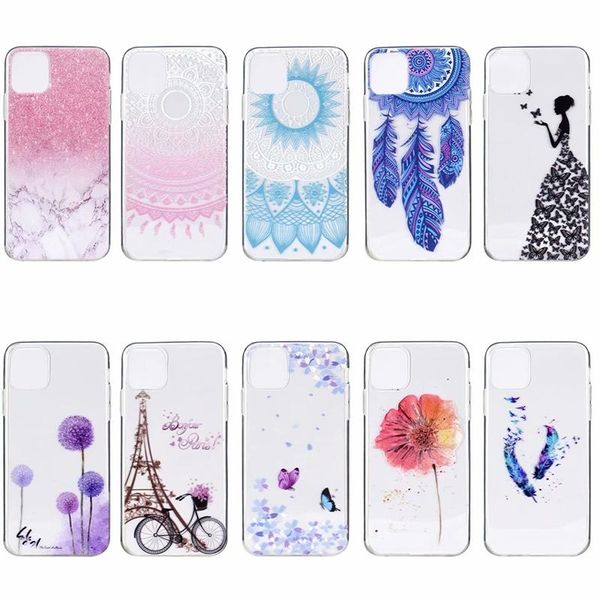 

marble girl dandelion butterfly tower skin flower cartoon soft tpu case for iphone 11 pro max xs max xr 6 7 8 plus samsung s20 plus a51 a71