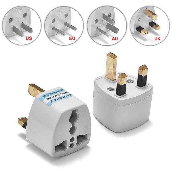 

100pcs us eu au to uk plug adapter american european euro british 3 pin travel power adapter converter socket electric outlet