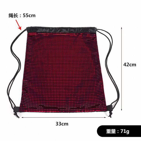

2010 new laser sequin drawstring bag ins colorful shoulder drawstring bag out storage
