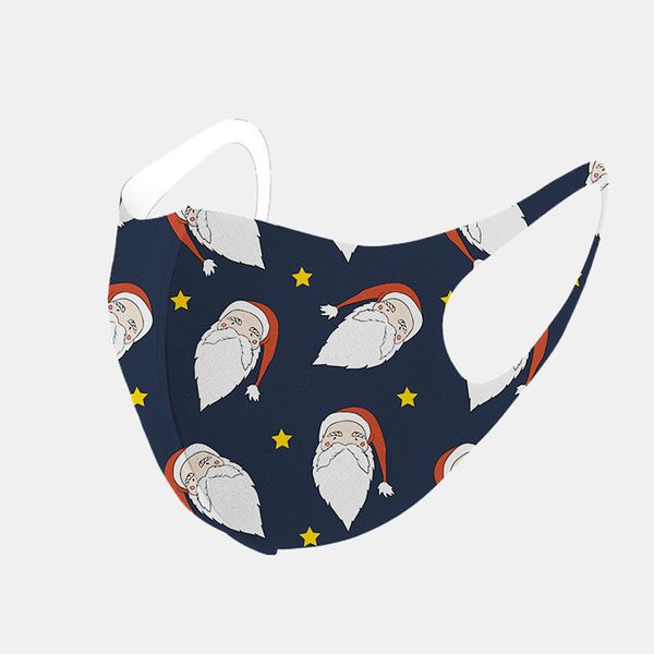 

christmas face mask xmas tree санта-клаус печатные маски взрослых мультфильм льда хлопка дышащий маска многоразового рта крышка лицевые маск, Blue