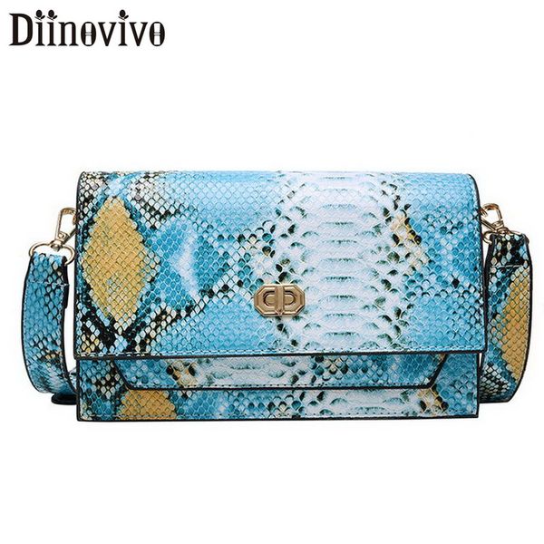 

diinovivo serpentine messenger bags women pu leather handbags shoulder female trend brand designer crossbody bag girls whdv1460
