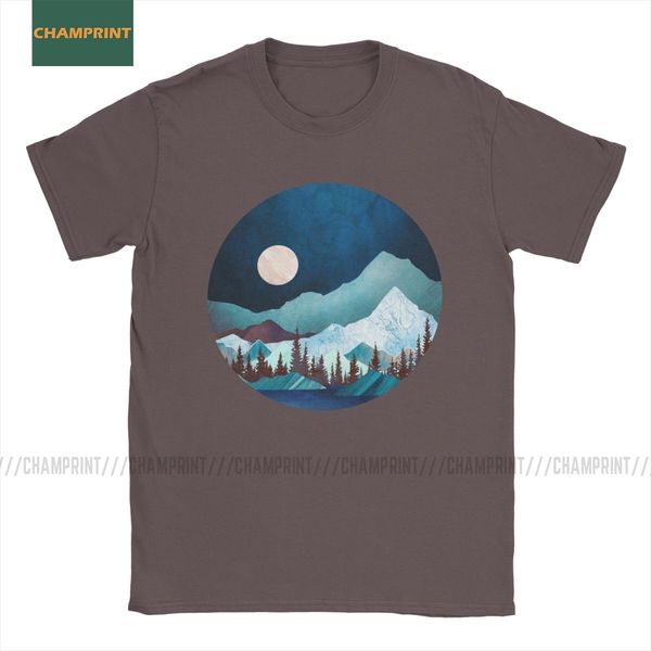 

moon bay wild life men t shirt trees travel forest adventure mountain animals hills tees short sleeve t-shirt pure cotton