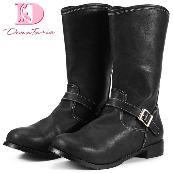 

boots doratasia 2021 big size 48 leisure autumn winter brand women shoes vintage western, Black