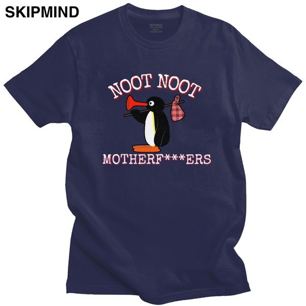 

humor pingu noot noot t-shirt male short sleeved pure cotton tee round collar graphic penguin lover t shirt apparel gift