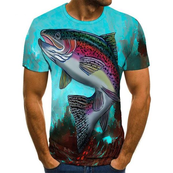 

fish pattern trend youth cool 3d print shirts aesthetic funny comics men clothing