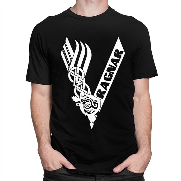 

охладить рагнар lothbrok викинги tshirt для мужчин с коротким рукавом odin valhalla v tshirt чистый хлопок воин легенда t shirt apparel пода