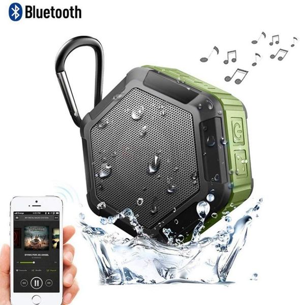 

outdoor waterproof wireless bluetooth speaker hexagon design subwoofer portable 8d stereo hifi loudspeake handscall ip65