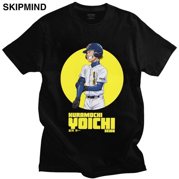 

baseball anime ace of diamond tshirt men 100% cotton handsome t-shirt o-neck short sleeve kuramochi yoichi tee shirt clothing