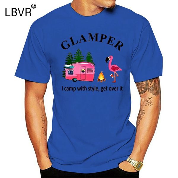 

flamingo camping glamper i camp with style get over it. men women t shirt