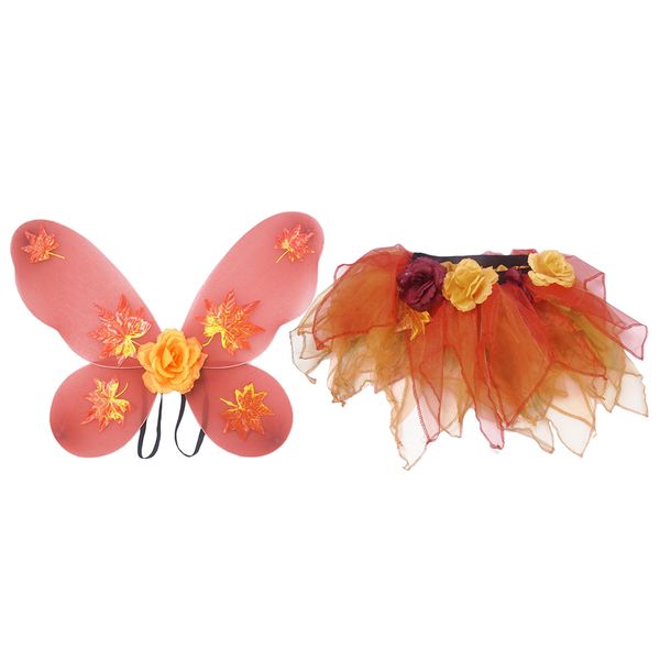 

2pcs / set бабочка фея крылья для девушки дети тюль платье хэллоуин необычные принцессы танцы костюм оранжевый, Silver