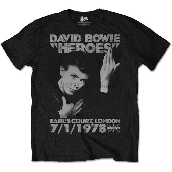 

david bowie manner t-shirt mit v-ausschnitt heroes earls court