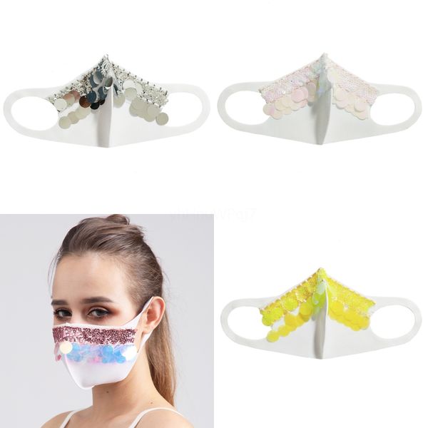 

блестки маска летняя женская мода дышащая ткань masksdustproof washable для взрослых лица рот маски 10 цвет dwf218 # 151, Black