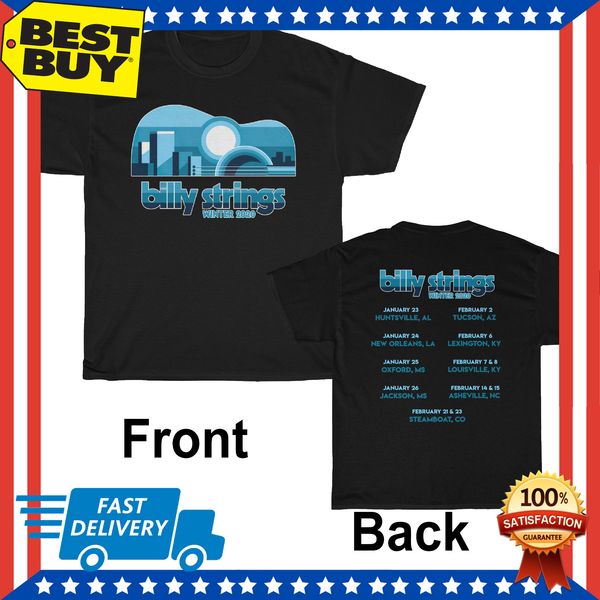 

billy strings tshirt winter tour 2020 tee shirt regular size m-3xl