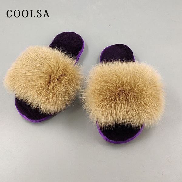 

winter warm wool slippers women home slippers fur slides sheepskin flip flops indoor female fur house plush shoes, Black