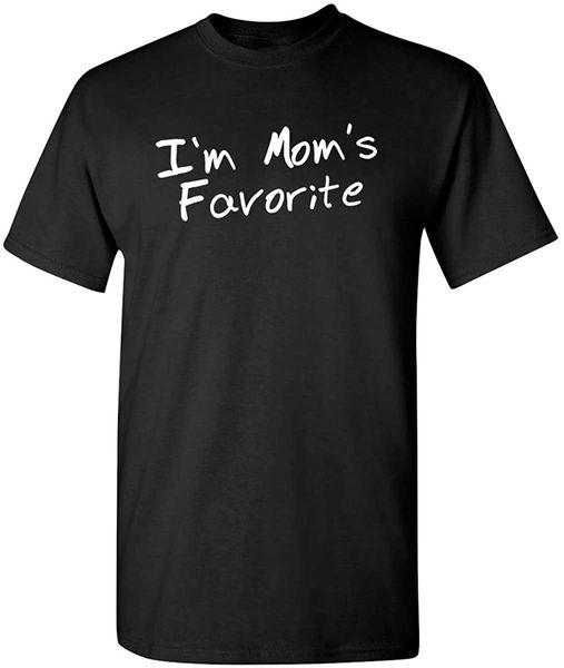 

graphic tees men i'm mom's favorite t-shirt 100% cotton novelty funny saying t shirt black white simple design streetwear