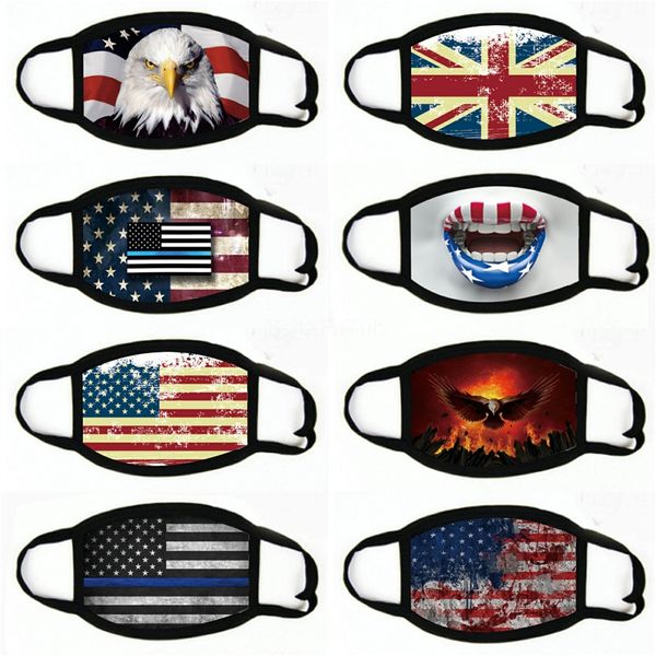 

fashion cotton face masks us flag designer mouth mask anti-dustfabric mask#755, Black