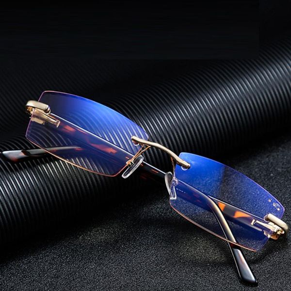 

diamond frameless fashion men trend reading glasses 0.75 1.25 1.5 2.00 1.75 to 4 with case, White;black