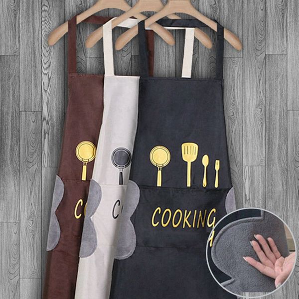 

adjustable kitchen bar waterproof anti-staining apron hands oil-proof splash sleeveless wipes cooking aprons household