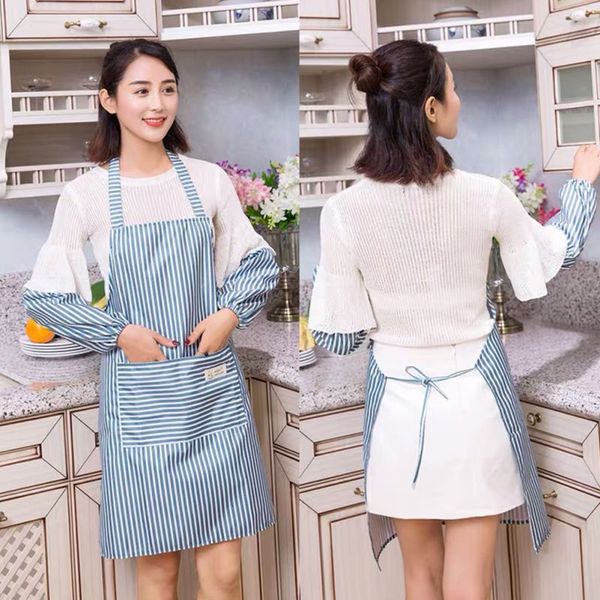 

kitchen apron cooking process baking barbecue housework waterproof clean anti-fouling sleeve half-length pocket apron