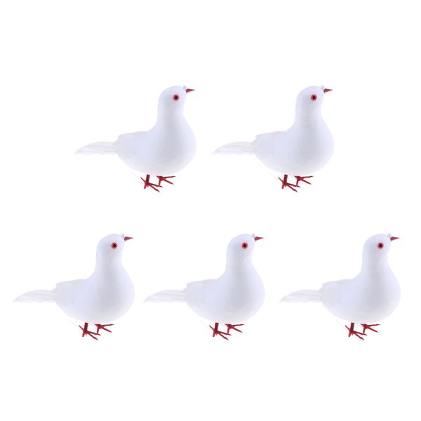 

5pcs fake artificial feather foam doves birds wedding decoration venue ornament